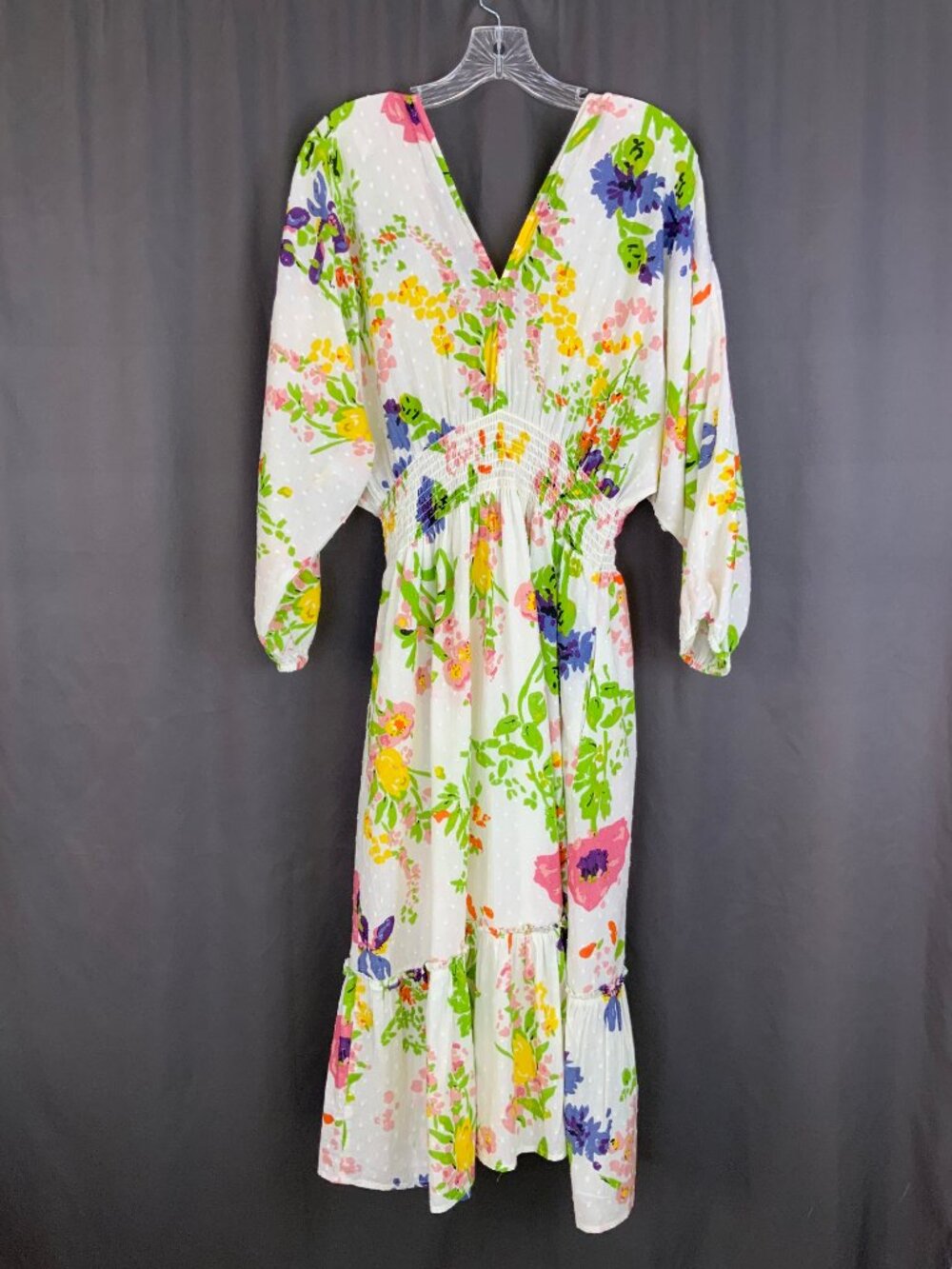 NWT Rose & Rose Dobby Floral Bohemian Cotton Maxi Dress Sz L - Picture 13 of 16